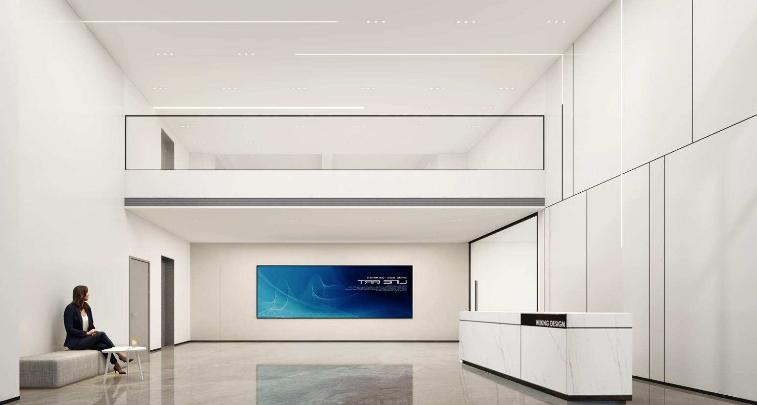 上海冠田機(jī)電獨(dú)棟辦公寫字樓裝修效果圖案例